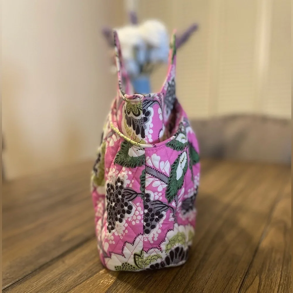 Vera Bradley Abby Priscilla Pink Green 12177-124 Satchel Purse Hand Bag Floral - Picture 4 of 9